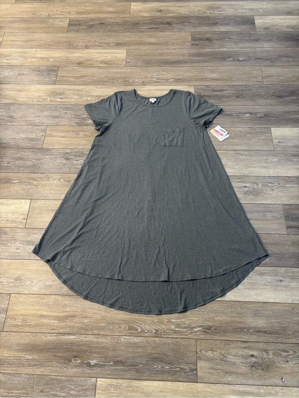 LuLaRoe Carly Dress Sz 3XL Gray High Low Swing Relaxed Lounge Beach Pool NWT